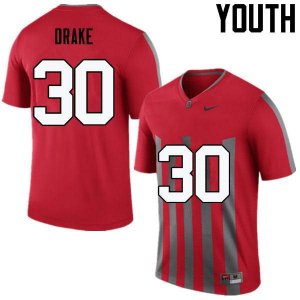 NCAA Ohio State Buckeyes Youth #30 Jared Drake Throwback Nike Football College Jersey UJO0745OQ